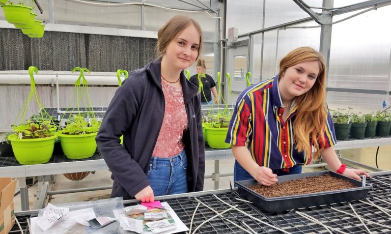 Students in Greenhouse